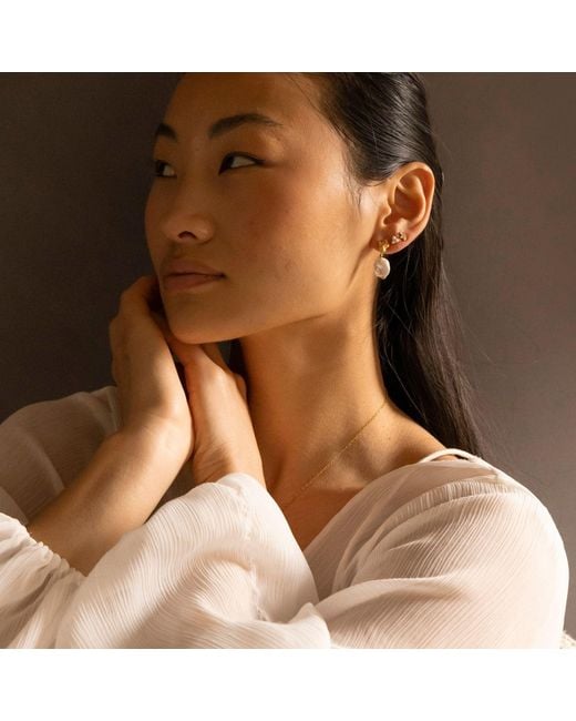 Claire Hill Designs Metallic Pearl Vermeil Lichen Drop Earrings