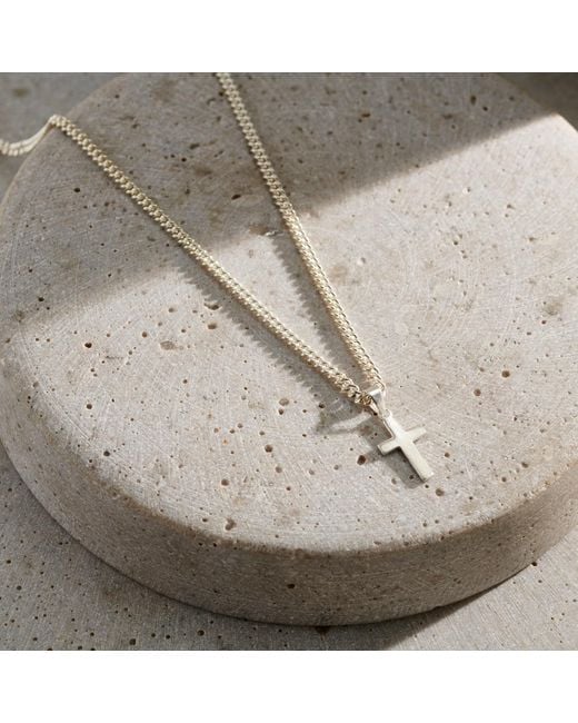 Posh Totty Designs Metallic Small Cross Pendant Necklace for men