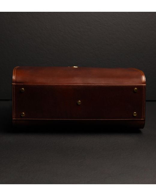 Time Resistance Brown Large Leather Doctor Bag for men