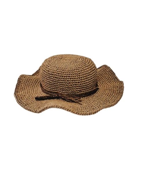 Springmoonatelier Brown Handmade Raffia Summer Hat Stylish And Adjustable