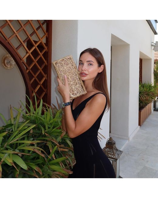 OhSun Natural Neutrals Berta Wicker Clutch