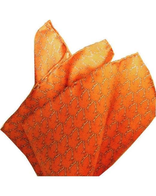 Lazyjack Press Orange Buckwild Pocket Square for men