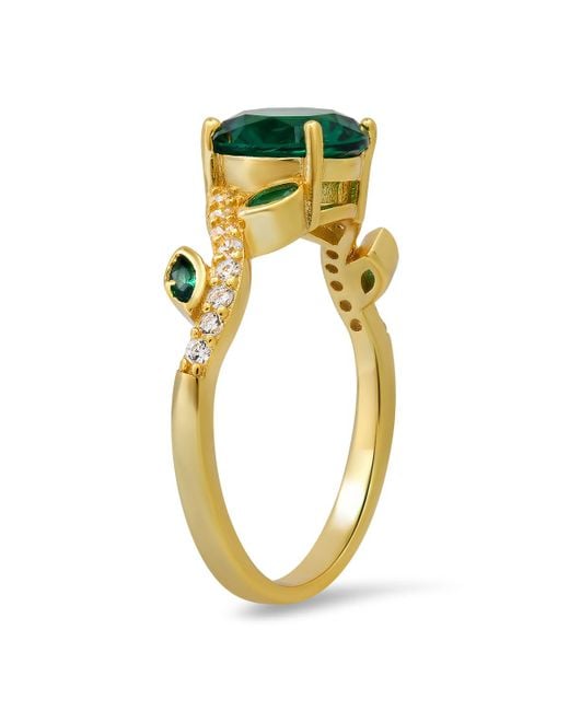 Kylie Harper Green Emerald Floral Ring