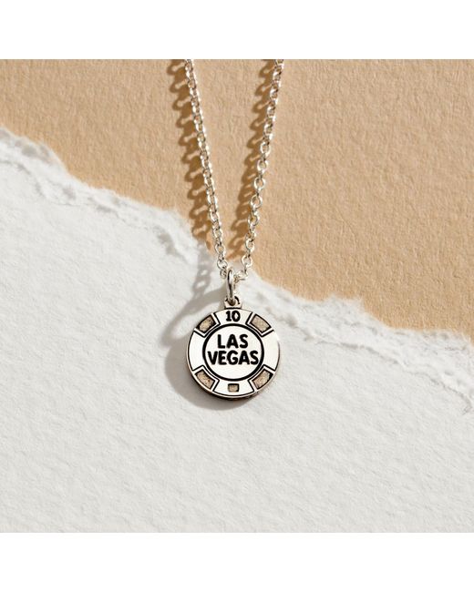 Posh Totty Designs Metallic Sterling Las Vegas Chip Dinky Charm Necklace