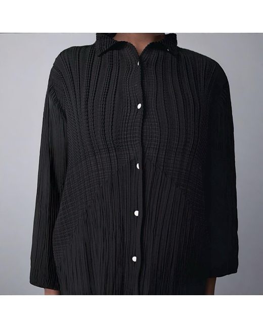 London Atelier Byproduct Blue Multi Way Pleated Blouse
