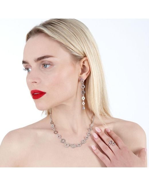 Lucy Quartermaine Metallic Solid Sterling Art Deco Halo Necklace