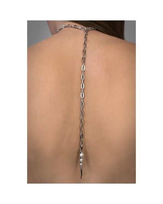 SALLY SKOUFIS Brown Luna Alchemy Necklace With Natural Pearl