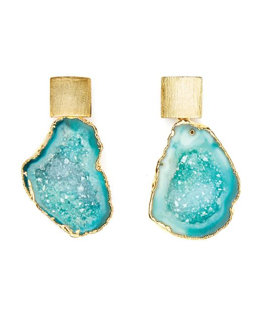 Magpie Rose Multicolor Aquamarine Rocks In The Sky Green Earrings