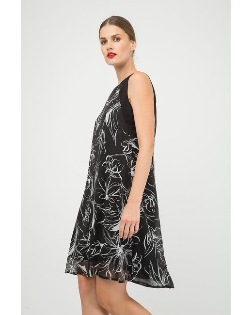 Conquista Black Summer A Line Chiffon Dress