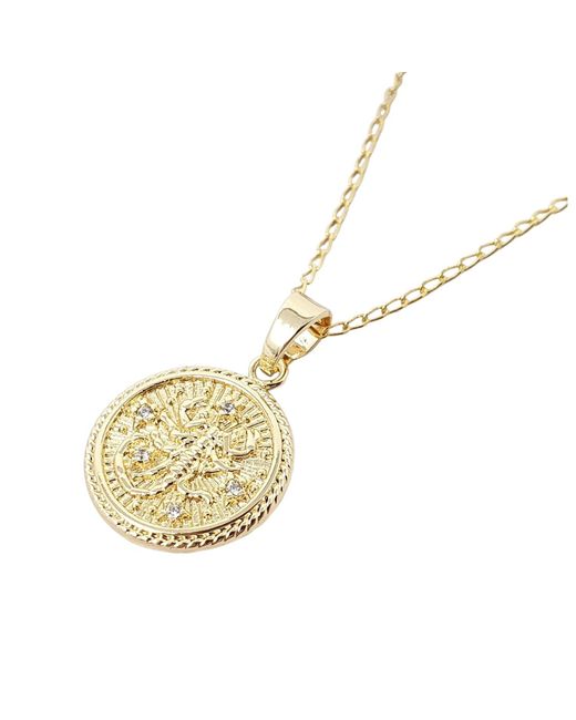 Harfi Metallic Scorpio Plated Zodiac Astrology Pendant Charm Necklace