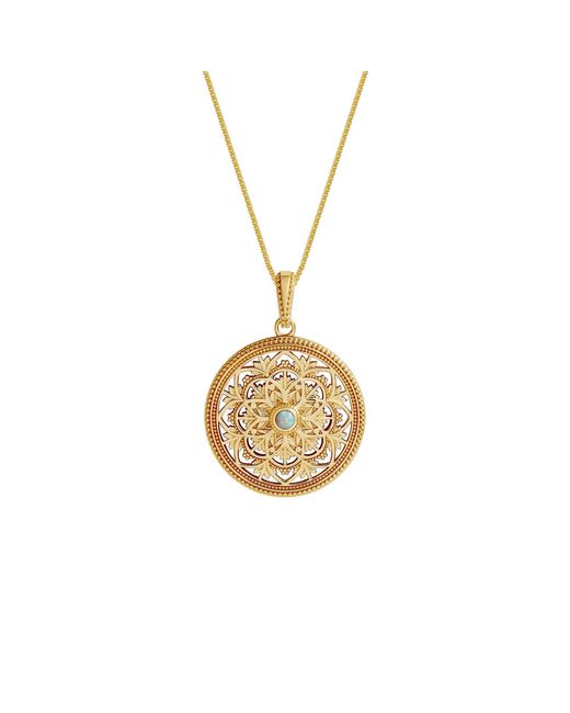 Karma and Luck Metallic Inner Harmony Opal Mandala Necklace