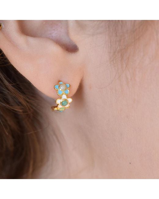 GEM BAZAAR Yellow Fleury Huggie Hoops