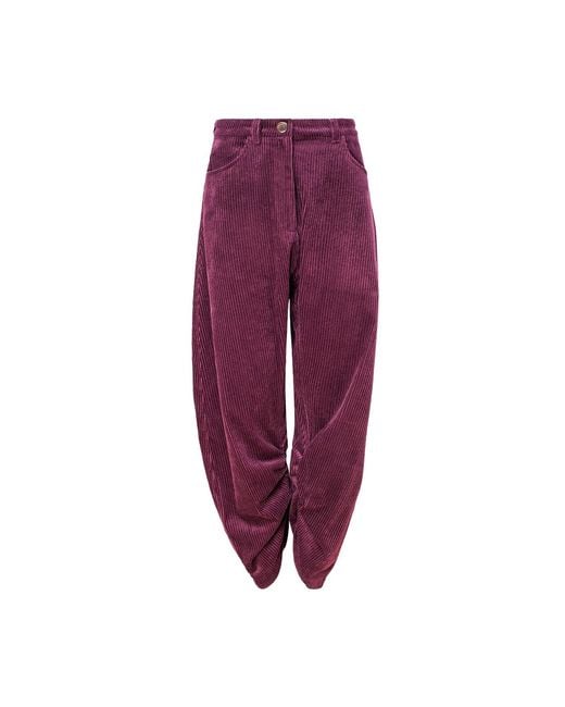 Mandragora Purple Loose Cut Corduroy Trousers Barro Raspberry