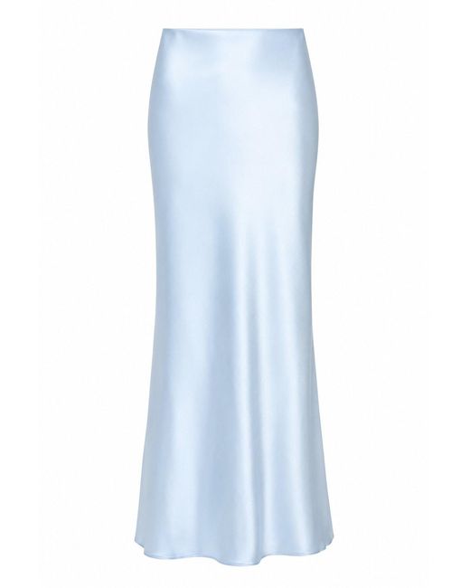 Lily Rou Blue Sky Maxi Silk Slip Skirt