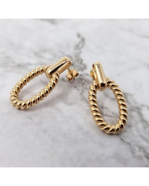 Harfi Metallic Vermeil Textured Elegant Paperclip Earrings