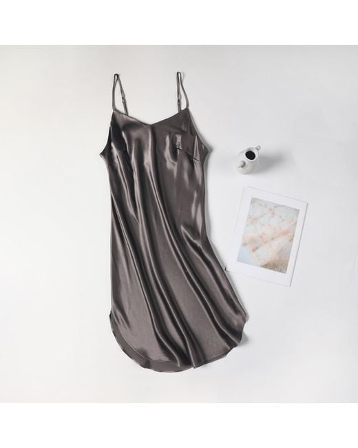 Soft Strokes Silk Brown River Nymph Pure Silk Slip Dress