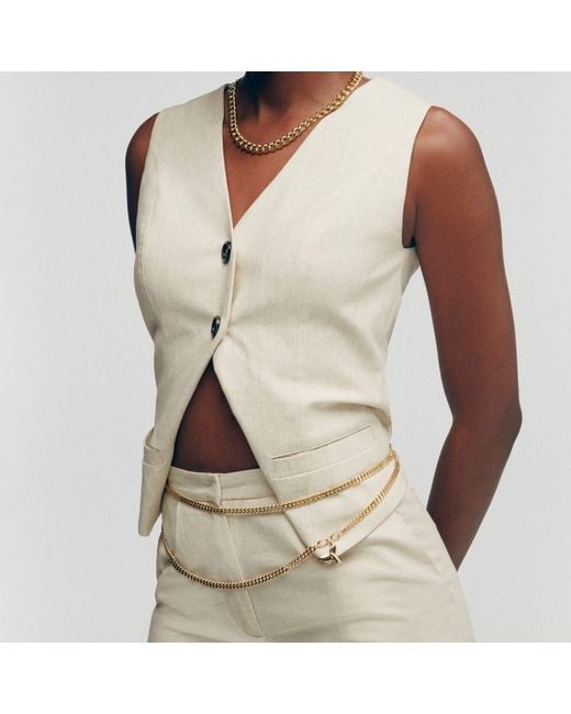 Onia Metallic Baby Cuban Link Long Chain Waist Chain