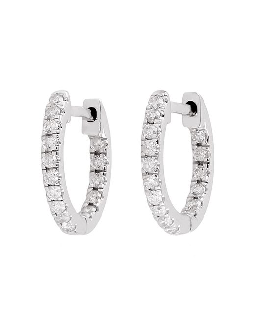 Artisan White Diamond Huggies Earrings
