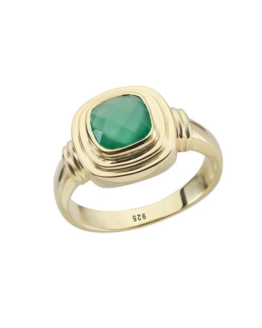 Auree Jewellery Metallic California Cushion Onyx Vermeil Ring