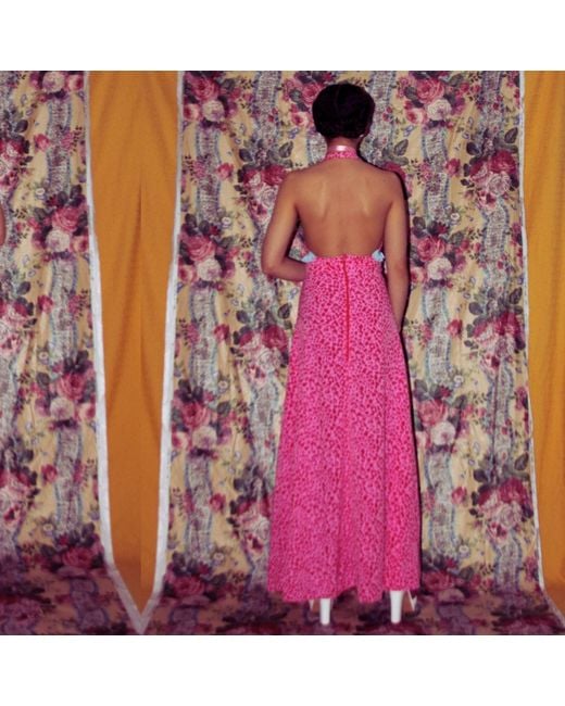 Couture to Your Door Red Poppy Print Lace Maxi Dress