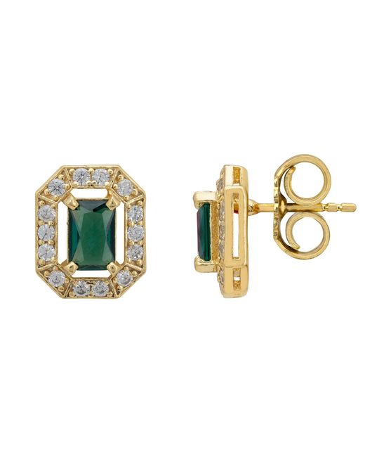 Latelita London Green Whistledown Gemstone Stud Earrings Emerald