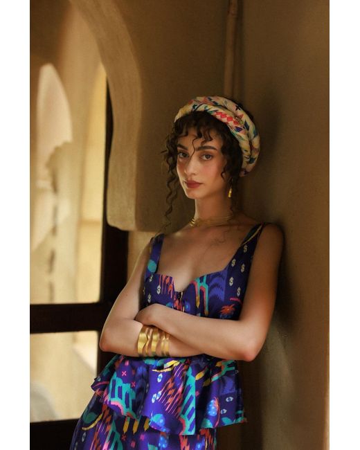 Maison Qala Blue Stamp Coord Set