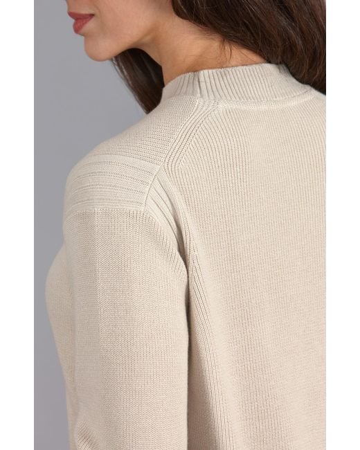 Paul James Knitwear Gray Neutrals Lightweight Cotton Camilla Fisherman Rib Jumper