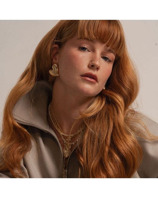 SHYMI Metallic Oversized Puffy Heart Earrings