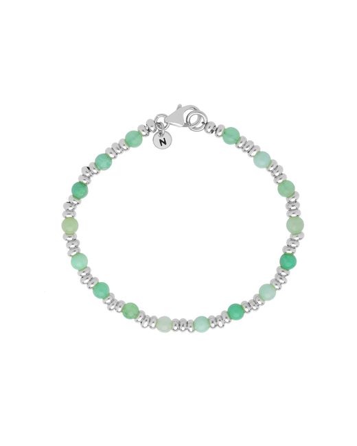 Nellou Jewellery Blue Gem Chrysoprase Bracelet Birthstone May Sterling
