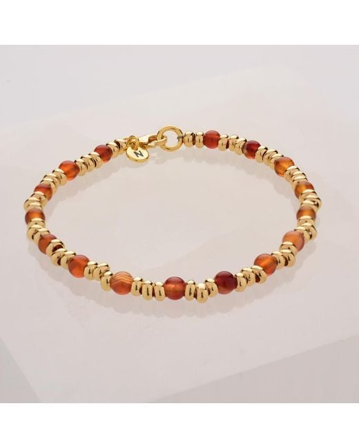 Nellou Jewellery Metallic Gem Bracelet July Birthstone Carnelian Plated Sterling