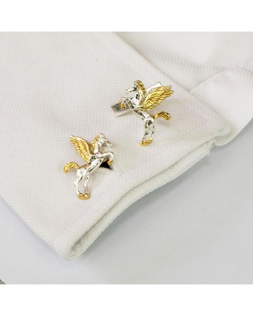 Simon Kemp Jewellers Metallic Pegasus Cufflinks for men