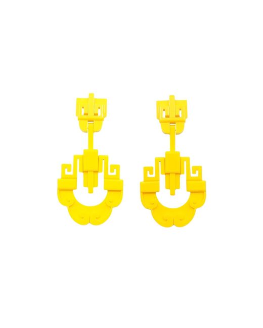 Gissa Bicalho Yellow Acrylic Handmade Earring Xangai