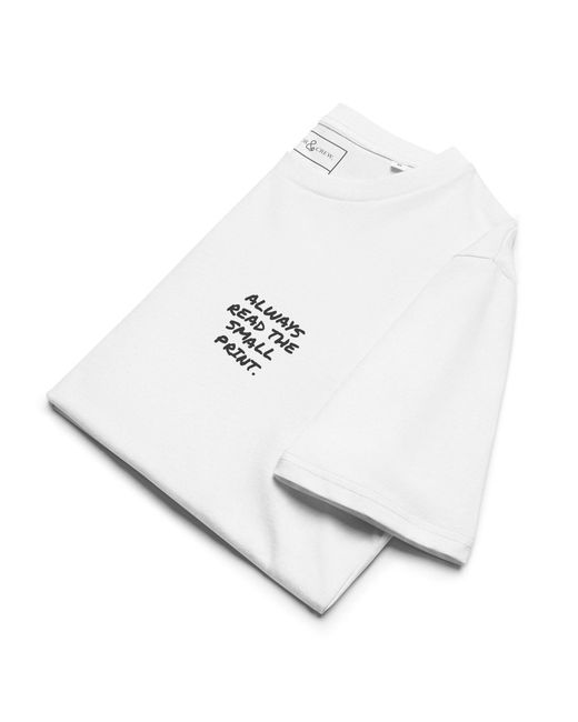 Anchor and Crew White Small Print Annotations Organic Cotton T-Shirt