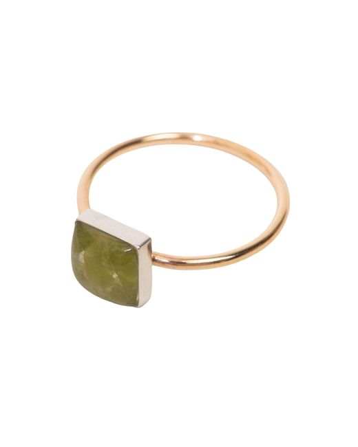 Kate Koel White August Birthstone Peridot Stacking Ring
