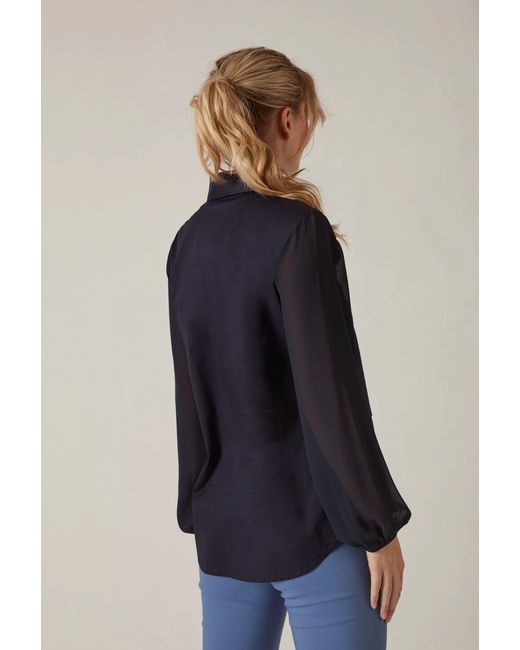 James Lakeland Blue Contrast Hem Blouse