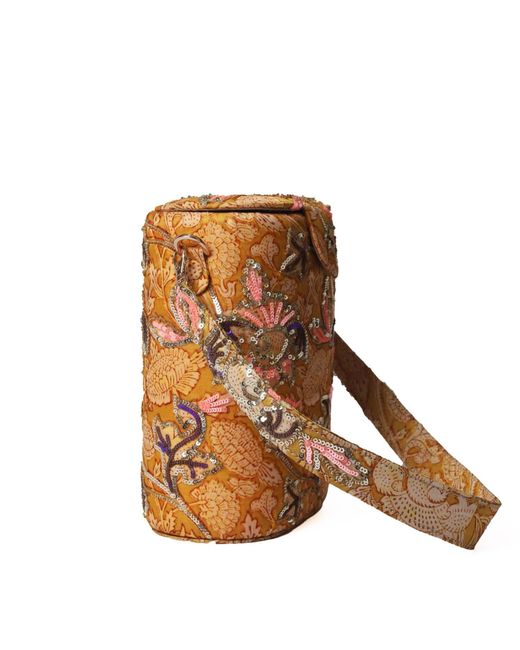Simitri Metallic Sunflower Bucket Bag