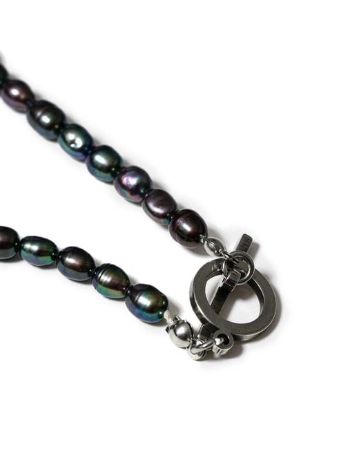 Kybele Studio Metallic Portofino Necklace With Dark Freshwater Pearls
