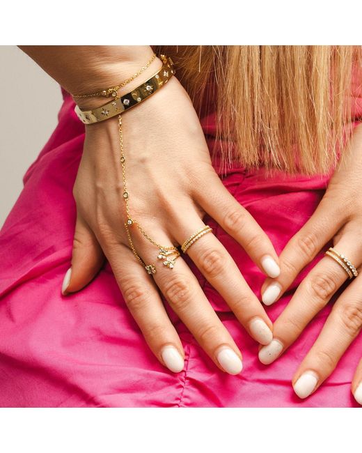 BLOOMTINE | Earth Angel HQ Metallic Illuminess Premium Vermeil French Pavé Sparkle Stacking Ring