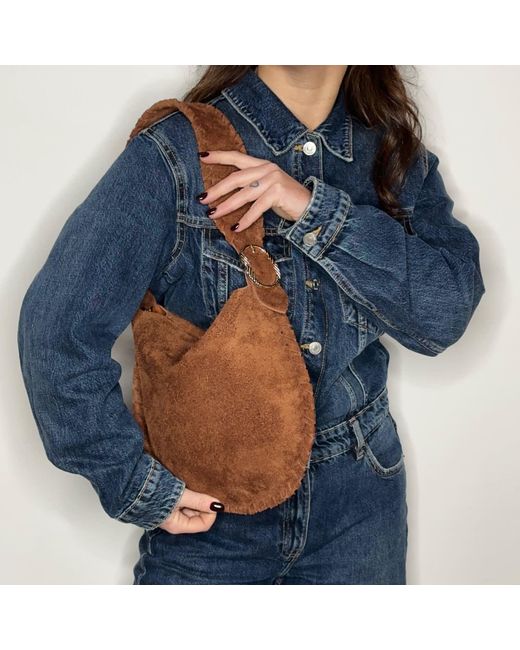 Ruj Heritage Brown Hobo Bag Suede