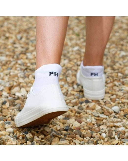 Peper Harow - Made in England Blue Organic & Polka Trainer Socks Bundle for men