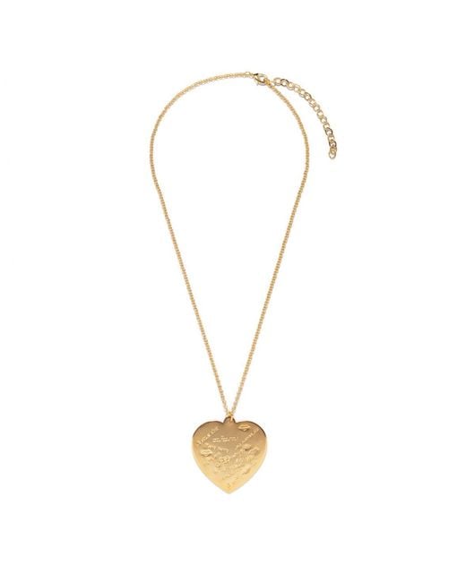The Pink Reef Metallic Louve Heart Necklace