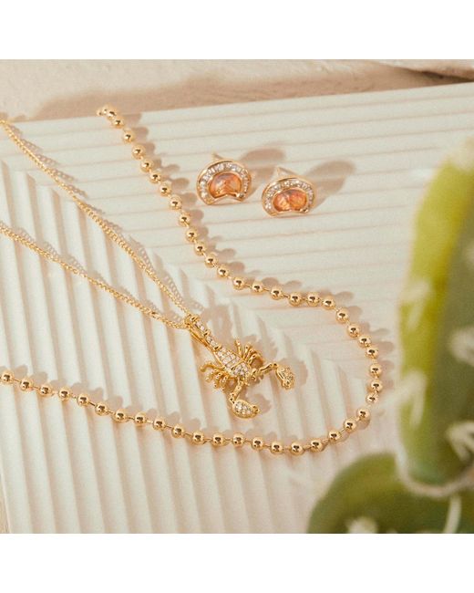 Glamrocks Jewelry Metallic Scorpion Cz Necklace