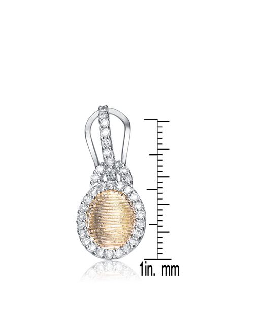 Genevive Jewelry Metallic Sterling Silver Oval Gold Color Plating White Cubic Zirconia Earrings