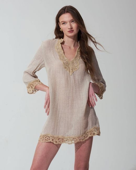 MARICEL Natural Neutrals Maria Mini Dress