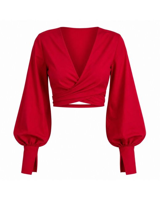 Ofuure Red Dana Wrap Top