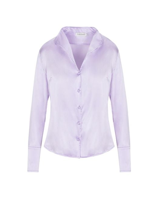 Farinaz Purple Soft Collar Blouse