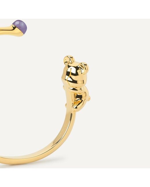 Freqnc Atelier Metallic Cuddly Bear Bangle Tiger Eye Bangle