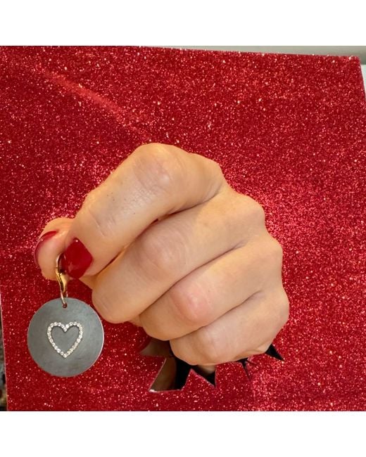 Ecce | Artisan Diamonds Metallic 14K Solid Titanium Customized With Heart Shape Diamond Charm Pendant