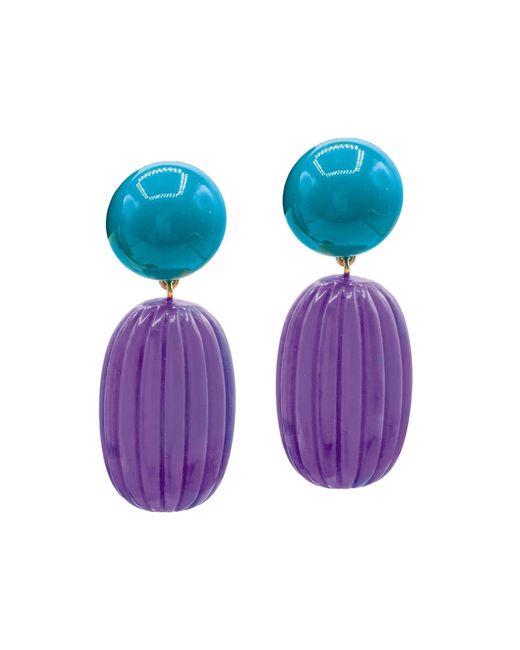 Michael Nash Jewelry Purple Arabella And Resin Clip Earrings