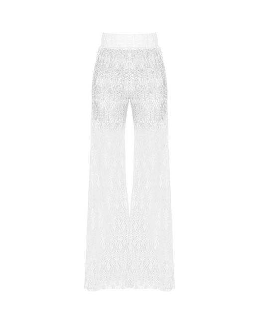 ANTONINIAS White Cassia Resort Lace Pants
